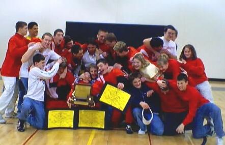 Wrestling Team Having Fun After Winning CWC Team Championship  2/03/01