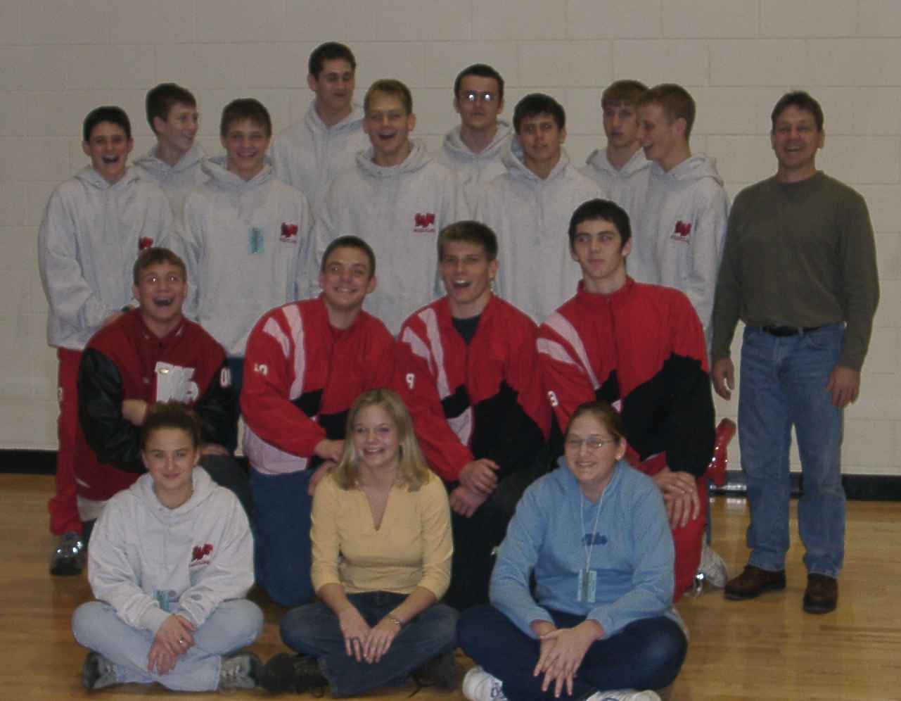 Wrestling Team, Coach, & Managers at Mid-States Tournament  12/29/01